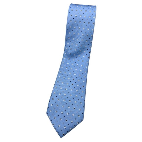NEW CAMICISSIMA Men's 100% Silk Necktie LUXURY Tie XL Blue Geometric W:3" - Picture 1 of 7